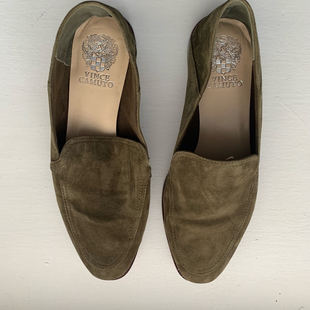 Vince Camino Green Suede Loafers